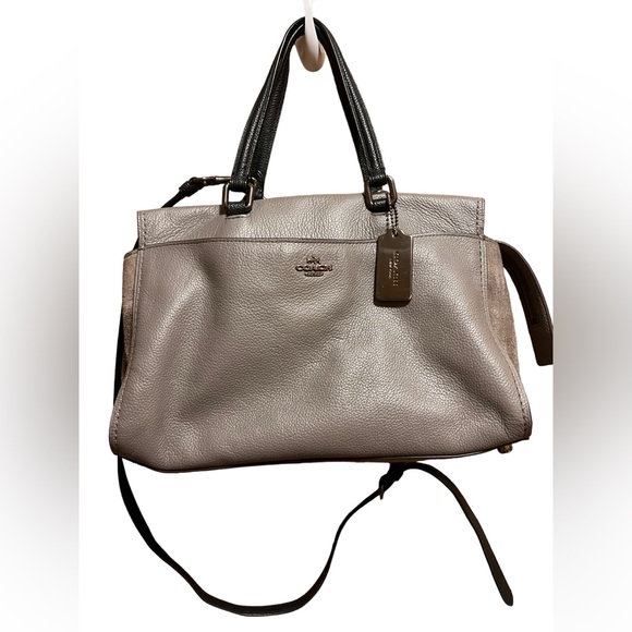 Coach Handbags - Coach Colorblock Mixed Leather Fulton
25006 DK/Heather Gray Black retail $350